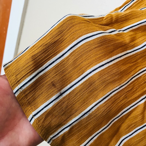 NWT Mustard Navy and White Striped Shorts - Picture 5 of 7